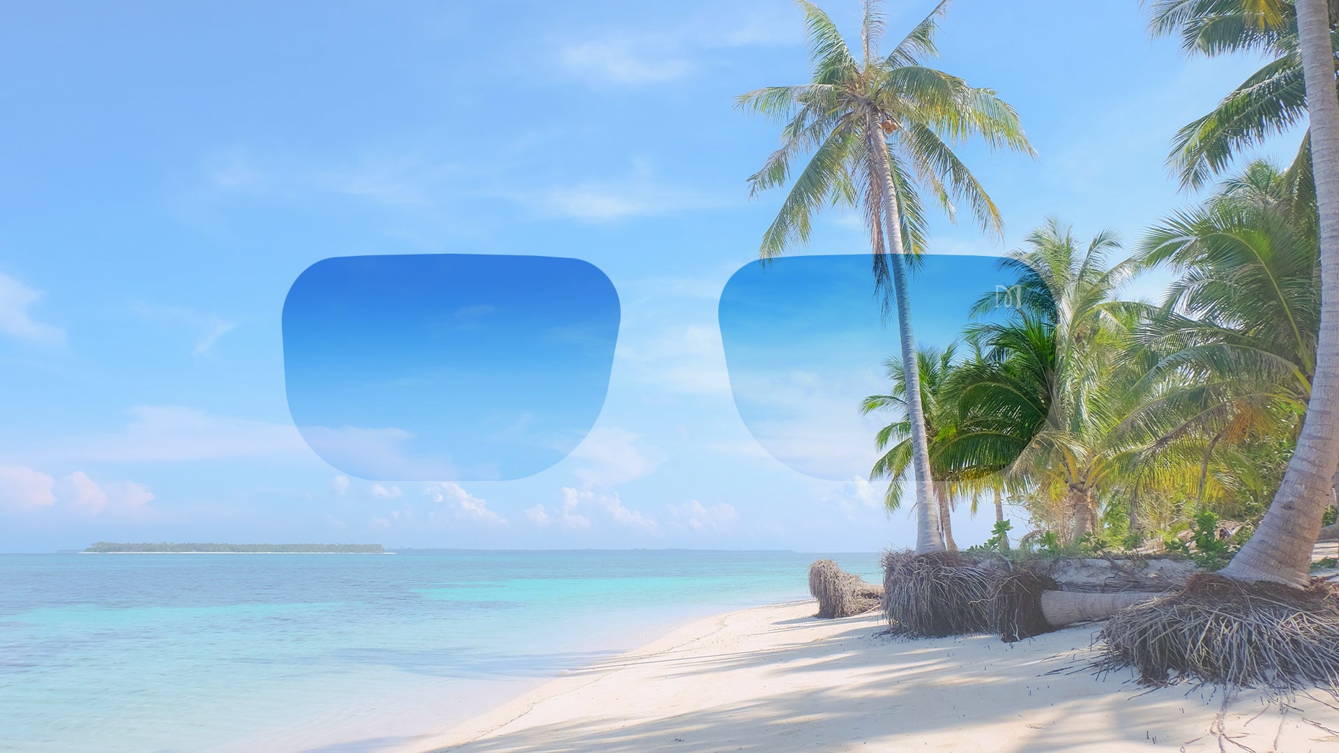 Dit is hoe je kijkt door de lens van de UR3328 Bleu. Een high-end zonnebril met bruine gradient lenzen die je ogen beschermen tegen UV straling en je zicht verhelderen.